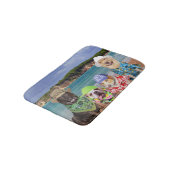 Hunde auf der Strand-Bad-Matte Badematte (Schrägansicht)