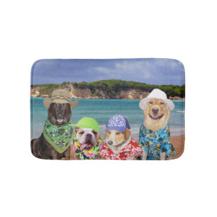 Hunde auf der Strand-Bad-Matte Badematte