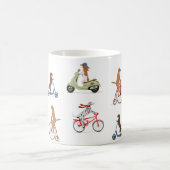 Hunde auf Fahrrädern und Scootern  Kaffeetasse (Mittel)