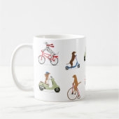 Hunde auf Fahrrädern und Scootern  Kaffeetasse (Links)