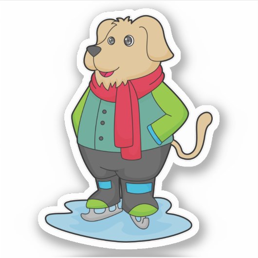 Hunde auf Ice-Skaten mit Ice-Skaten Aufkleber (Vorderseite)