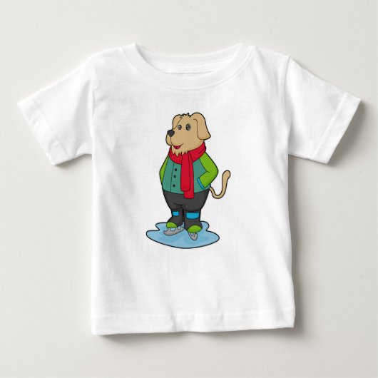 Hunde auf Ice-Skaten mit Ice-Skaten Baby T-shirt (Vorderseite)