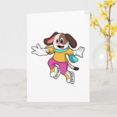 Hunde auf Ice-Skaten mit Ice-Skaten Karte (Gelbe Blume)