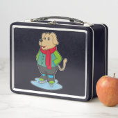 Hunde auf Ice-Skaten mit Ice-Skaten Metall Brotdose (Beispiel)