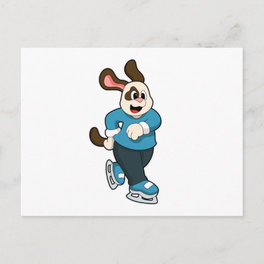 Hunde auf Ice-Skaten mit Ice-Skaten Postkarte (Vorderseite)