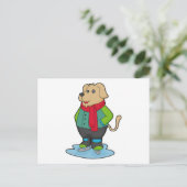 Hunde auf Ice-Skaten mit Ice-Skaten Postkarte (Stehend Vorderseite)