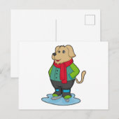 Hunde auf Ice-Skaten mit Ice-Skaten Postkarte (Vorne/Hinten)