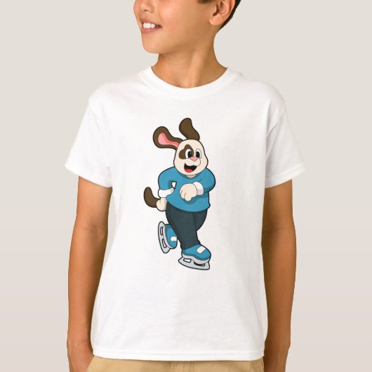 Hunde auf Ice-Skaten mit Ice-Skaten T-Shirt (Vorderseite)