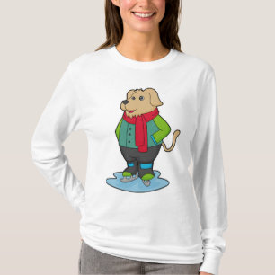Hunde auf Ice-Skaten mit Ice-Skaten T-Shirt