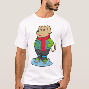 Hunde auf Ice-Skaten mit Ice-Skaten T-Shirt