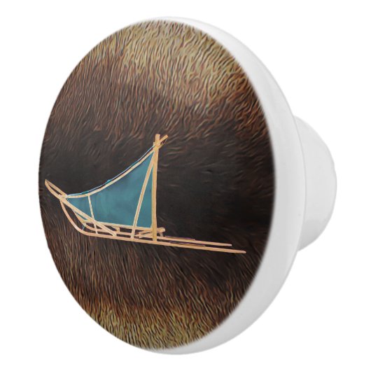 Hunde auf Karibikfieber geschlafen Keramikknauf (Rechts)