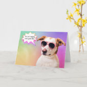 Hunde auf Regenbogen Alt Geburtstag Karte (Gelbe Blume)