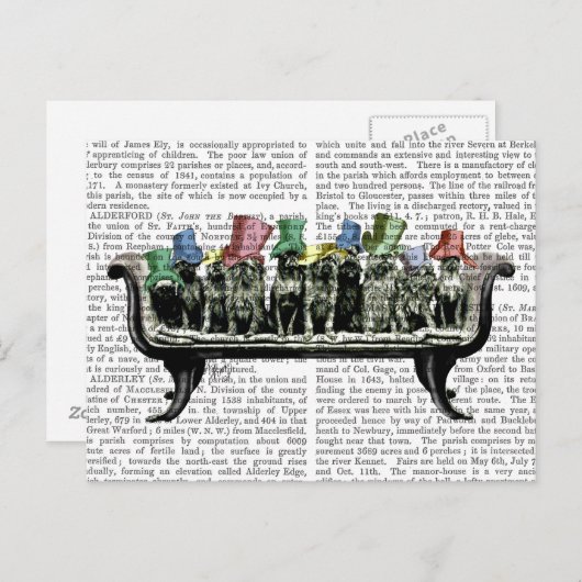 Hunde auf Sofa Postkarte (Vorne/Hinten)