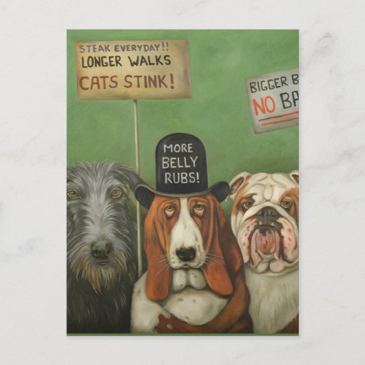 Hunde auf Streik Postkarte (Vorderseite)
