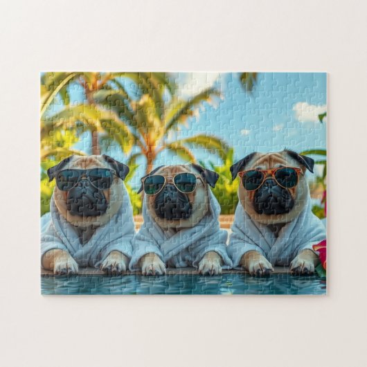 Hunde auf Urlaub Puzzle (Horizontal)