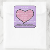 Hunde-Aufkleber gerettet Quadratischer Aufkleber (Tasche)