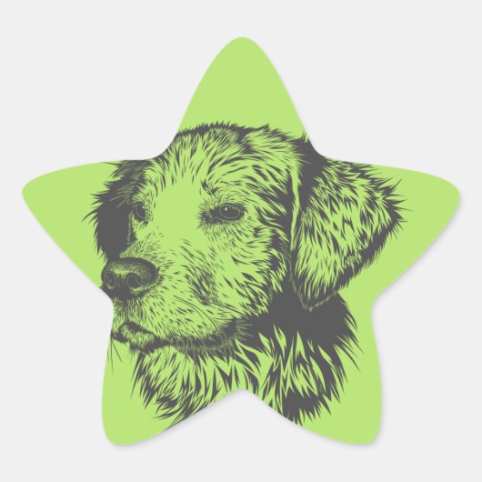 Hunde-Aufkleber Stern-Aufkleber (Vorderseite)