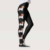 Hunde aus der Dackel "Red Pied Long Hair" auf Schw Leggings (Rechts)