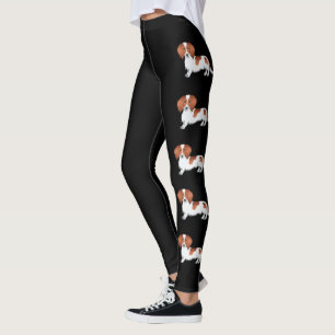 Hunde aus der Dackel "Red Pied Long Hair" auf Schw Leggings
