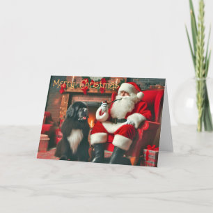 Hunde aus Neufundland mit Weihnachtskarte Feiertagskarte