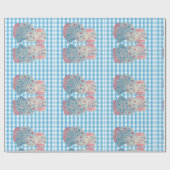 Hunde aus Rosa und Blauer Staffordshire Geschenkpapier (Flach)