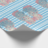 Hunde aus Rosa und Blauer Staffordshire Geschenkpapier (Ecke)
