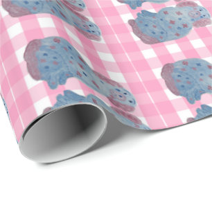Hunde aus Rosa und Blauer Staffordshire Geschenkpapier