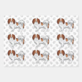 Hunde aus rotem und weißem Phalène mit grauem Must Geschenkpapier Set (Vorderseite 2)
