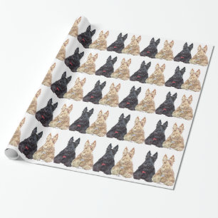 Hunde aus Wheaten und Black Scottie Geschenkpapier