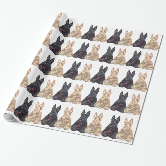 Hunde aus Wheaten und Black Scottie Geschenkpapier (Ungerollt)
