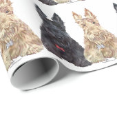 Hunde aus Wheaten und Black Scottie Geschenkpapier (Rolleneckpunkt)