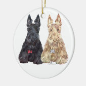 Hunde aus Wheaten und Black Scottie Keramikornament (Links)