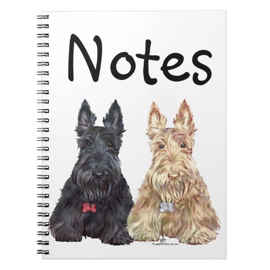 Hunde aus Wheaten und Black Scottie Notizblock (Vorderseite)