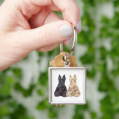 Hunde aus Wheaten und Black Scottie Schlüsselanhänger (Hand)