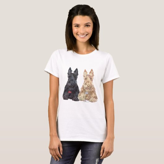 Hunde aus Wheaten und Black Scottie T-Shirt (Vorne ganz)