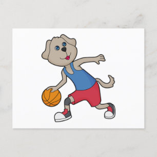 Hunde Basketballspieler Basketball Postkarte