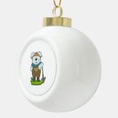 Hunde Bauer Pickaxe Keramik Kugel-Ornament (Rechts)
