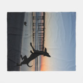 Hunde Beach Szene Fleecedecke (Vorderseite (Horizontal))