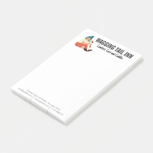 Hunde Bed and Breakfast Business Custom Post-it Klebezettel (angewinkelt)