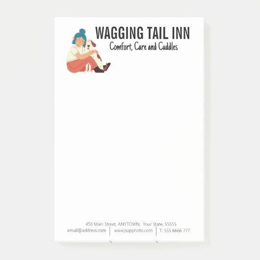 Hunde Bed and Breakfast Business Custom Post-it Klebezettel (Vorderseite)