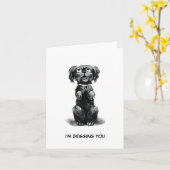 Hunde Begaufen für Verzeihung, verspätete Geburtst Karte (Gelbe Blume)