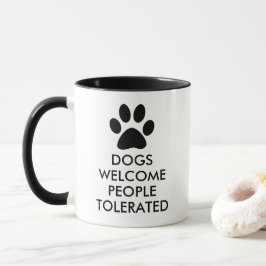 Hunde begrüßen Leute zugelassene Typografie Tasse