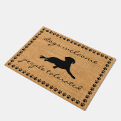 Hunde begrüßen - Leute zugelassenes lustiges Fußmatte (Schrägansicht)
