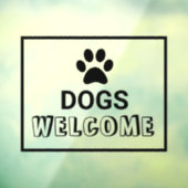 Hunde - Begrüßung des Geschäftsglases Fensteraufkleber (Blatt 3)