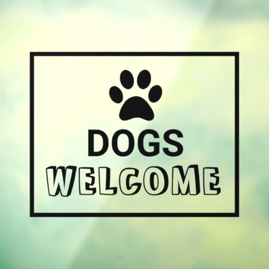 Hunde - Begrüßung des Geschäftsglases Fensteraufkleber (Blatt 3)