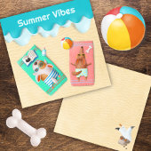 Hunde bei Beach Summer Vibes Mitteilungskarte