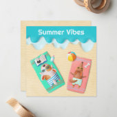 Hunde bei Beach Summer Vibes Mitteilungskarte (Vorderseite/Rückseite Beispiel)