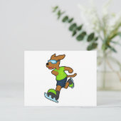 Hunde bei Ice Skaten mit Brille Postkarte (Stehend Vorderseite)