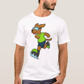 Hunde bei Ice Skaten mit Brille T-Shirt (Vorderseite)
