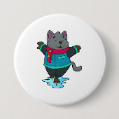 Hunde bei Ice Skaten mit Ice Skate & Scarf Button (Vorderseite)